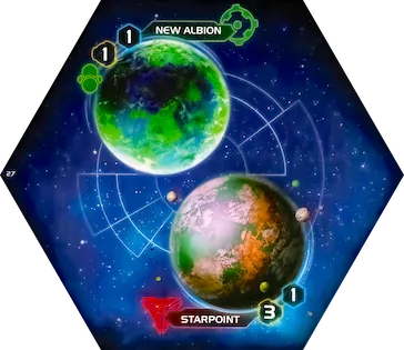 Twilight Imperium 4 Tile Number 16 and System Number 27.