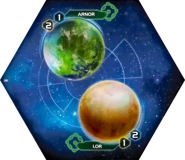 Twilight Imperium 4 Tile Number 6 and System Number 36.